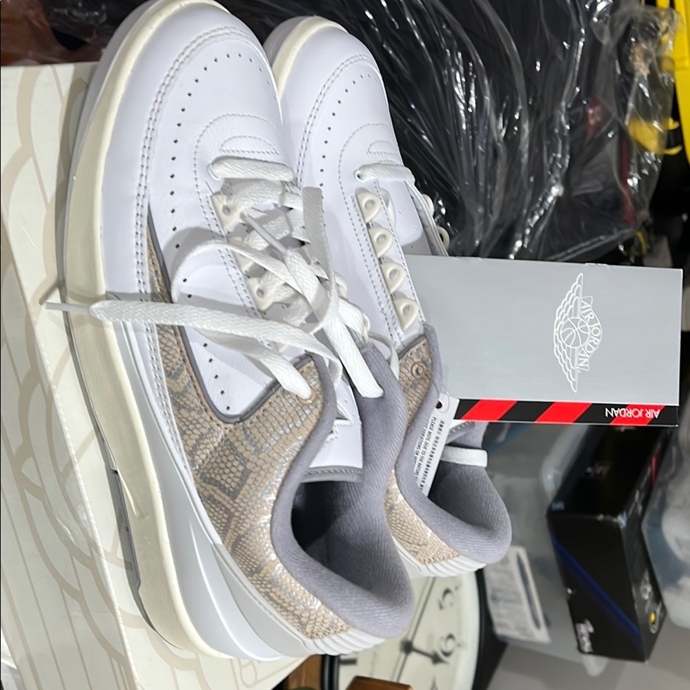 Brand New, Jordan 2 White and Gray Sneakers Classic Design